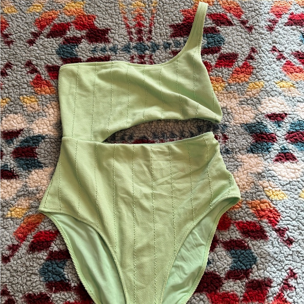 Aerie Mint Green Full Coverage Swimsuit
